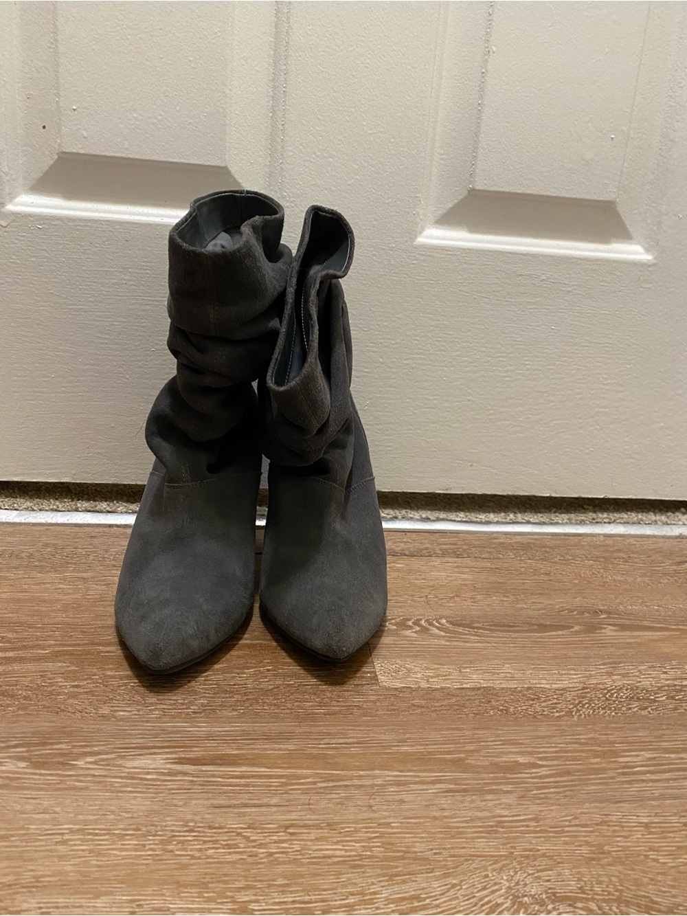 Women's Gray Slouch Ankle Boots